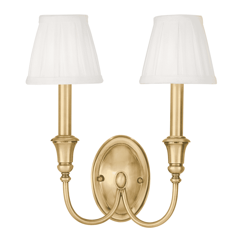 Hudson Valley Jaden 2-Light 13" Wall Sconce in Aged Brass