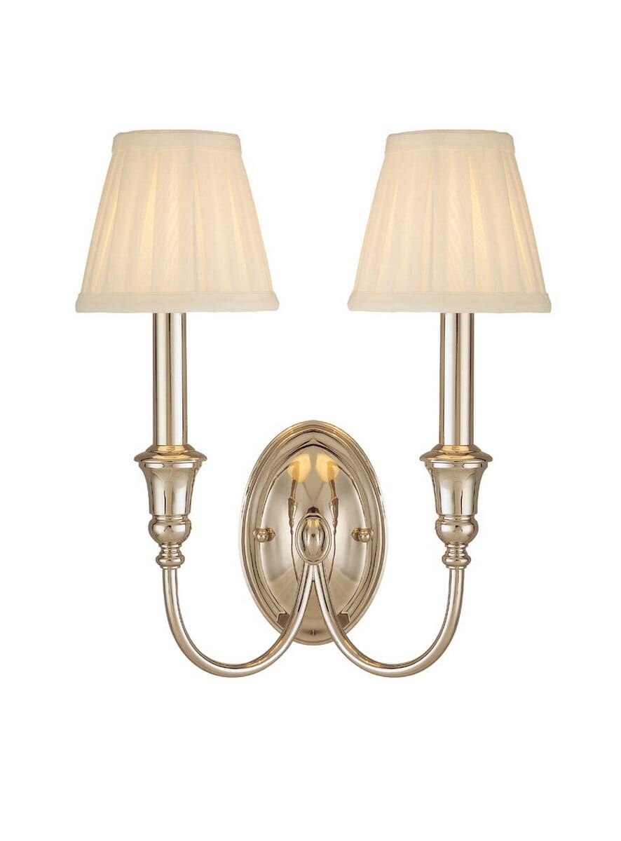 Hudson Valley Jaden 2-Light 13" Wall Sconce in Polished Nickel