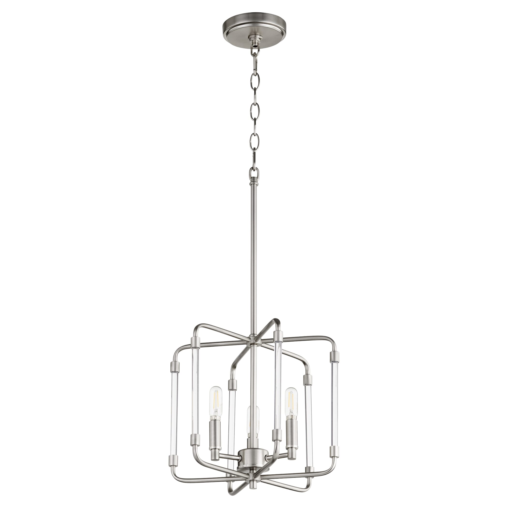 Quorum Optic 3-Light 13" Pendant Light in Satin Nickel