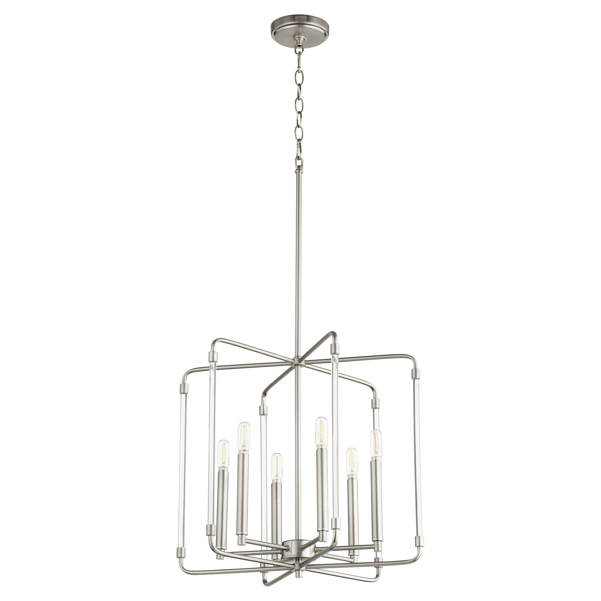 Quorum Optic 6-Light 20" Pendant Light in Satin Nickel