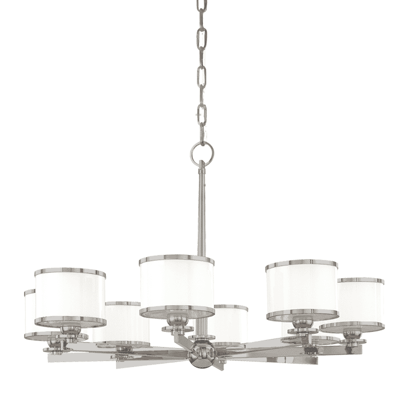 Hudson Valley Basking Ridge 8-Light Chandelier in Satin Nickel