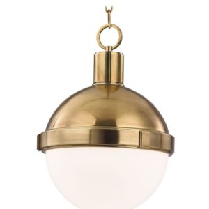 Hudson Valley Lambert 16" Pendant Light in Aged Brass