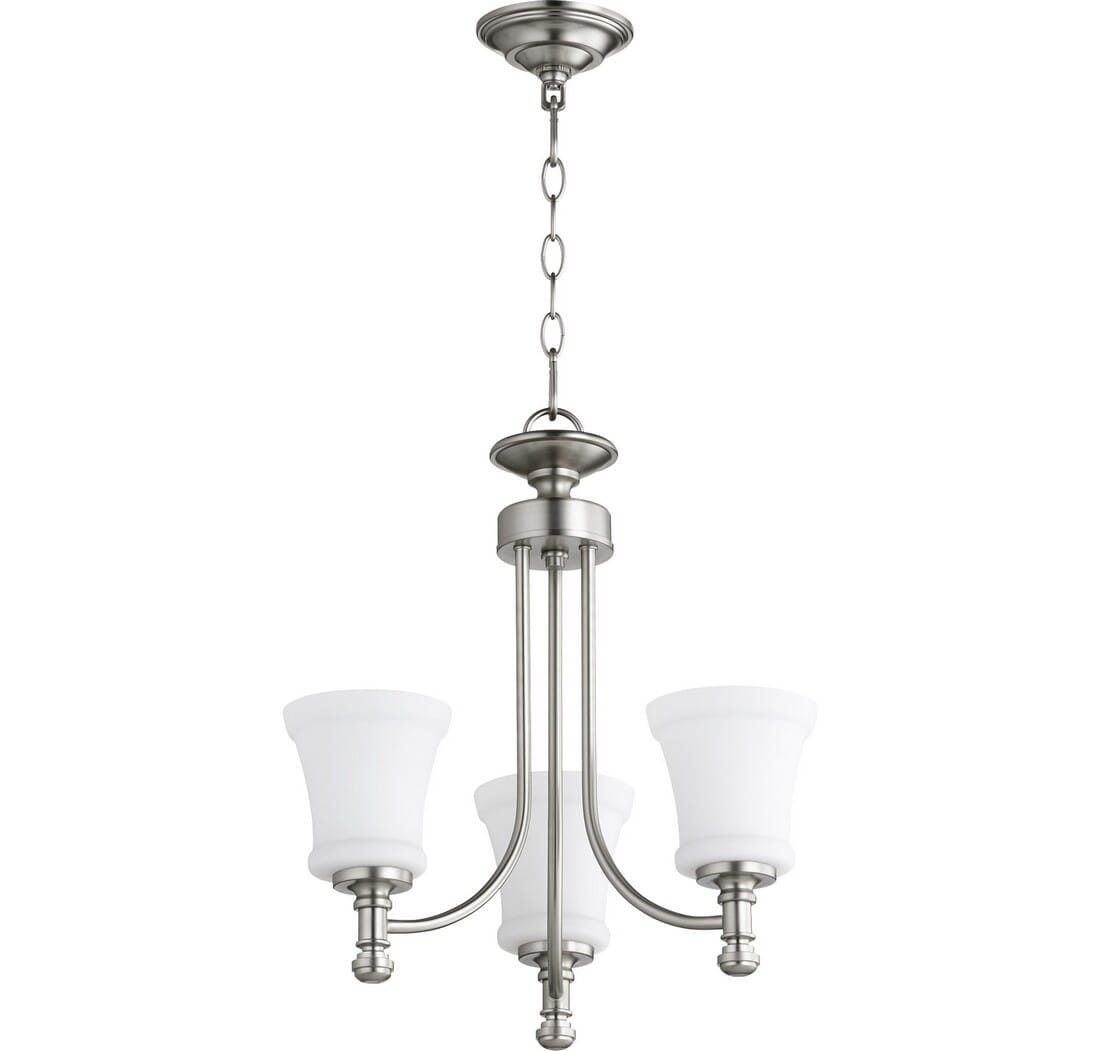 Quorum Rossington 3-Light 19" Transitional Chandelier in Satin Nickel