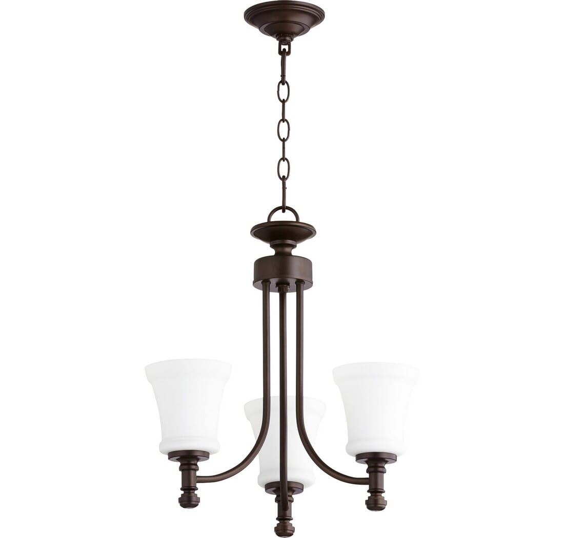 Quorum Rossington 3-Light 19" Transitional Chandelier in Oiled Bronze