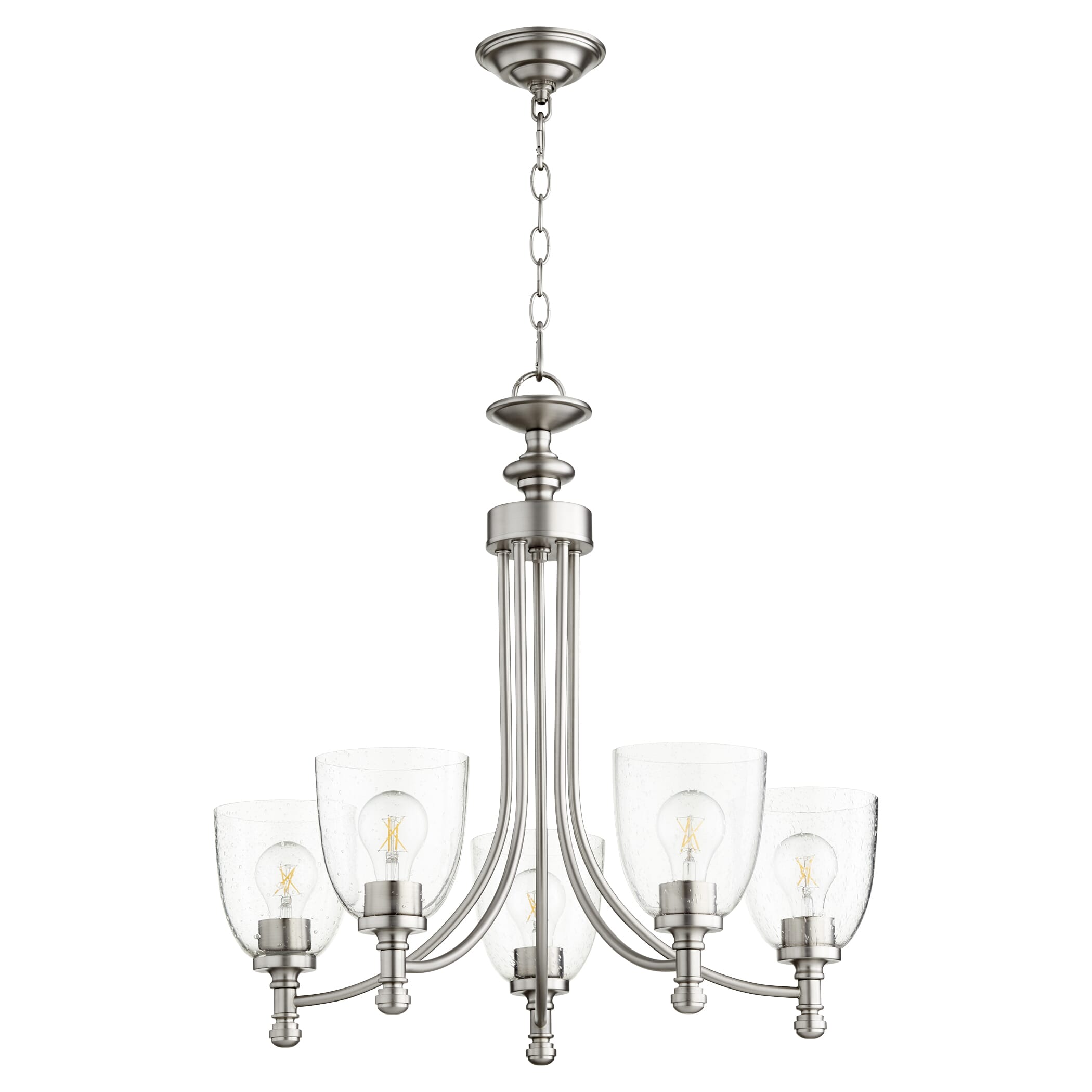 Quorum Rossington 5-Light 25" Transitional Chandelier in Satin Nickel with