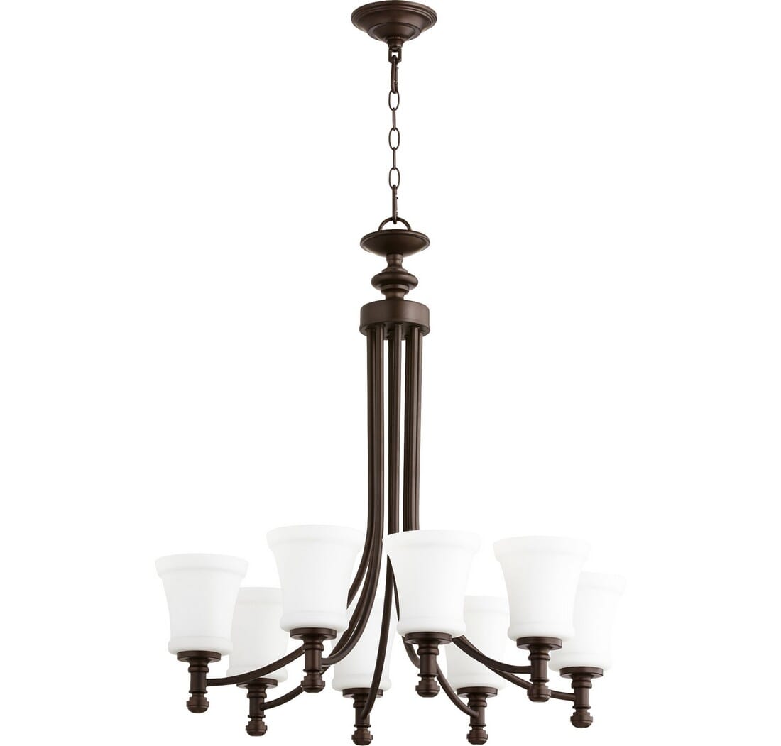 Quorum Rossington 8-Light 29" Transitional Chandelier in Oiled Bronze