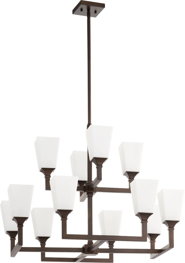 Quorum Wright 12-Light 24" Transitional Chandelier in Oiled Bronze