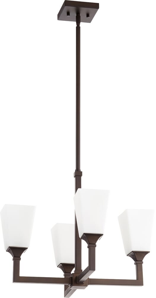 Quorum Wright 4-Light 16" Transitional Chandelier in Oiled Bronze