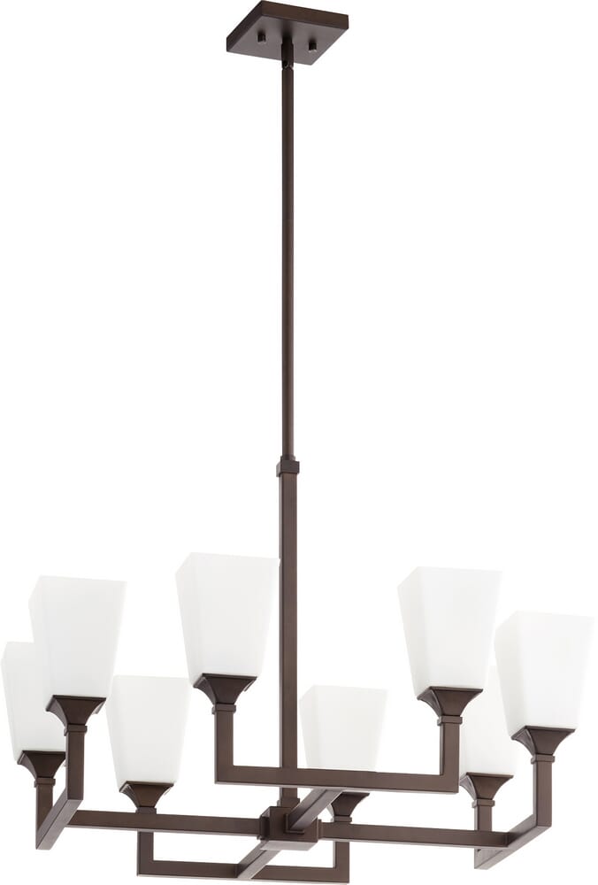 Quorum Wright 8-Light 19" Transitional Chandelier in Oiled Bronze