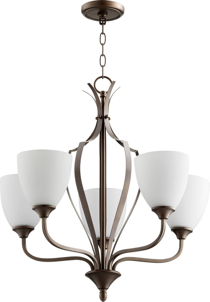 Quorum Jardin 5-Light 26" Transitional Chandelier in Oiled Bronze