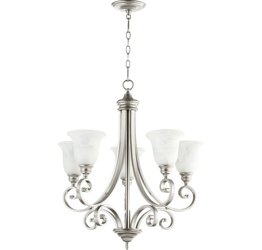 Quorum Bryant 5-Light 30" Transitional Chandelier in Classic Nickel