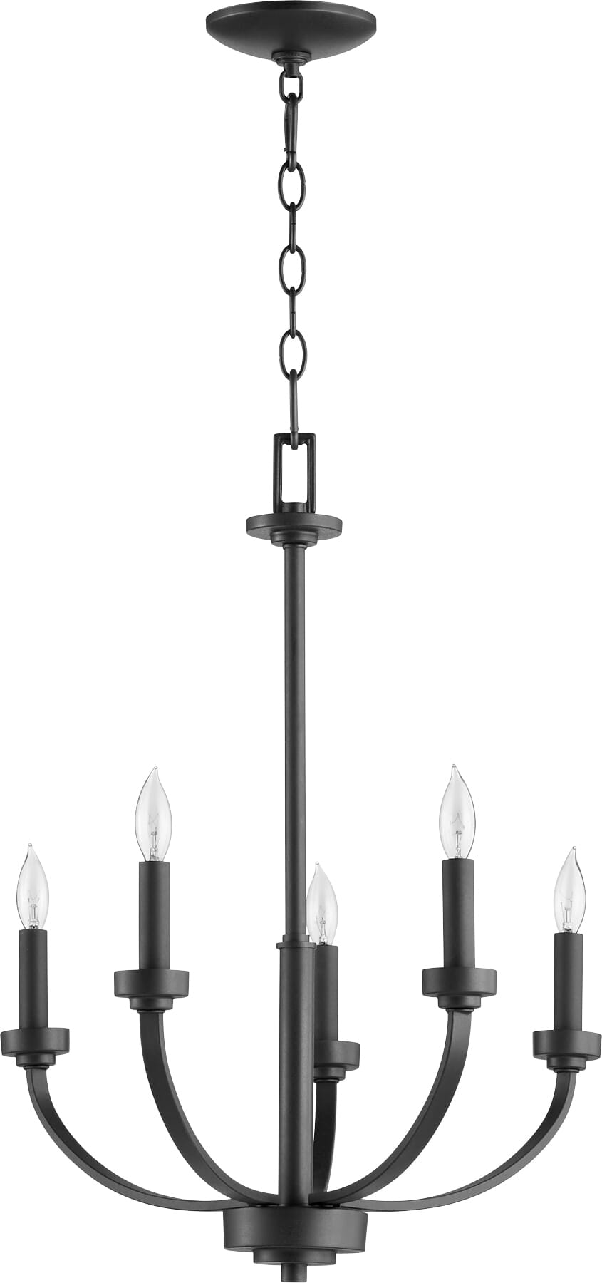 Quorum Reyes 5-Light 25" Transitional Chandelier in Noir