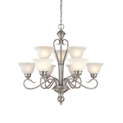 Millennium Lighting Devonshire 9-Light Chandelier in Satin Nickel