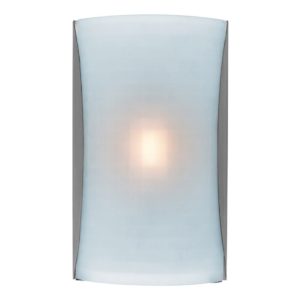 Access Lighting Radon Checkered Frosted Wall Fixture in Brushed Steel