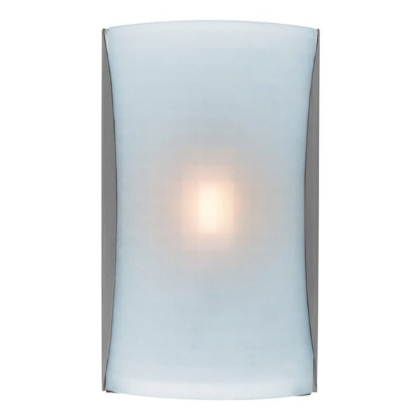 Access Lighting Radon Checkered Frosted Wall Fixture in Brushed Steel