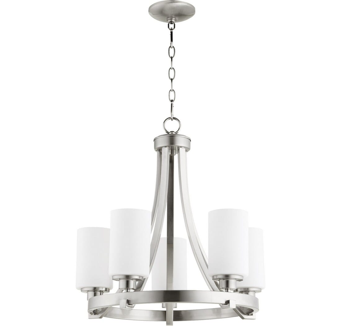 Quorum Lancaster 5-Light 22" Transitional Chandelier in Satin Nickel