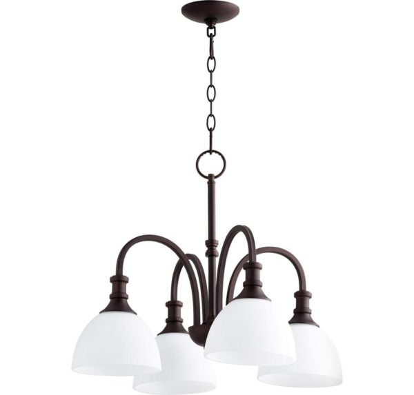 Quorum Richmond 4-Light Dinette & Breakfast Chandelier in Oiled Bronze