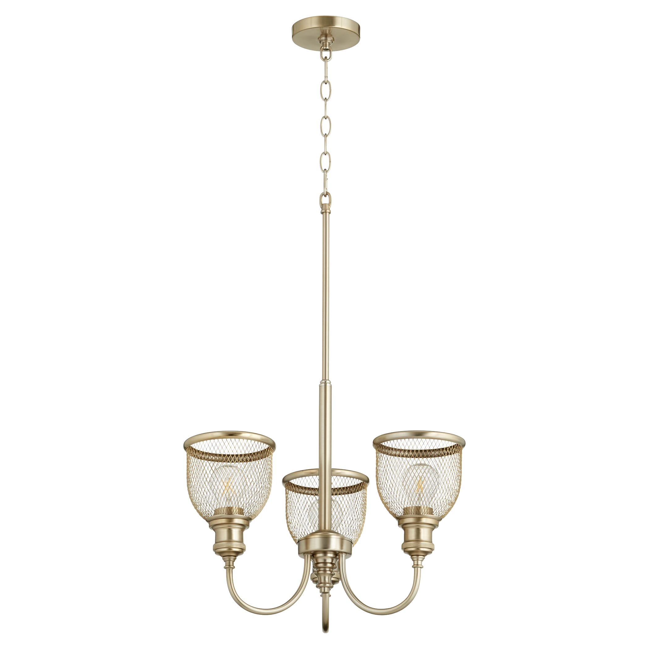 Quorum Omni 3-Light 16" Transitional Chandelier in Aged Brass