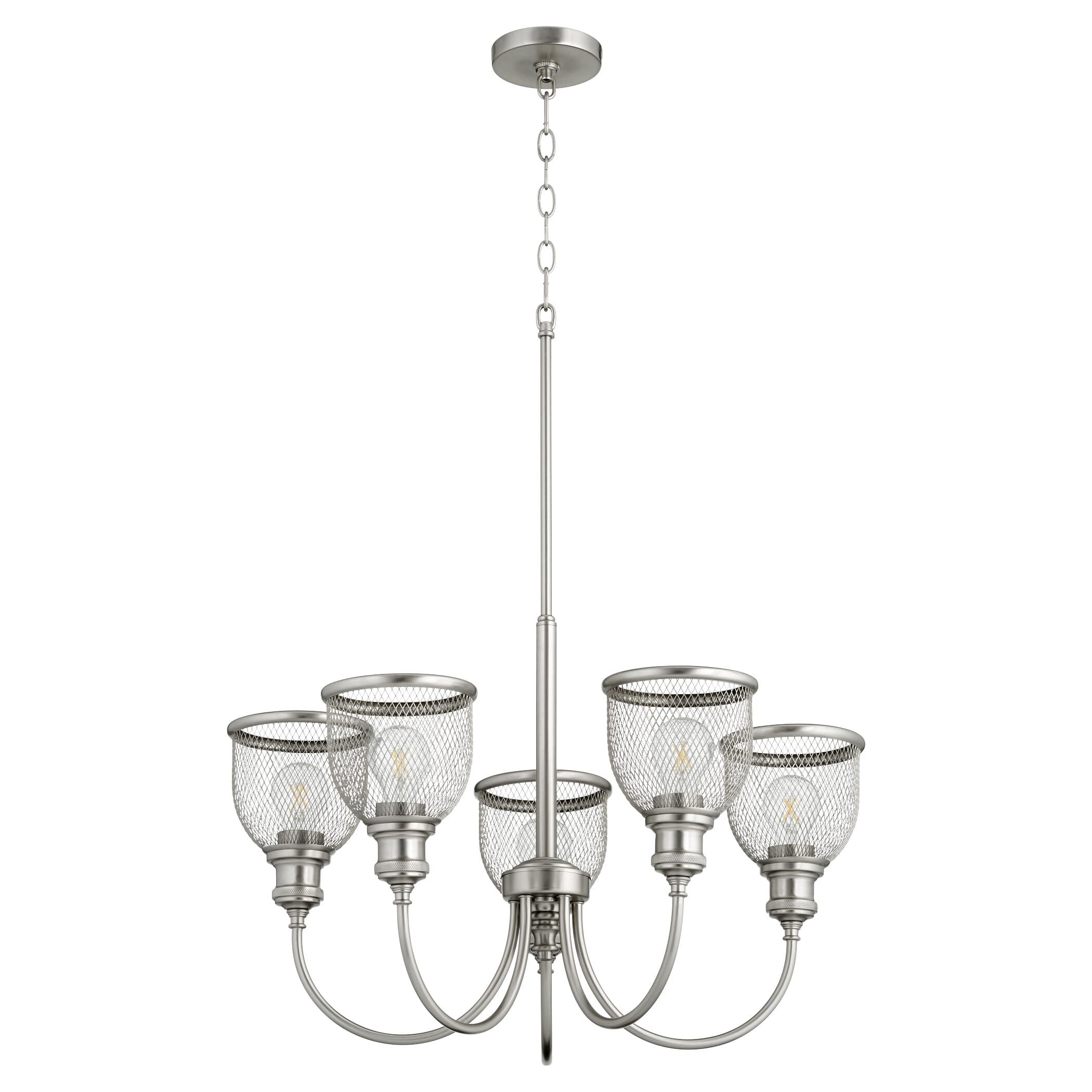 Quorum Omni 5-Light 18" Transitional Chandelier in Satin Nickel