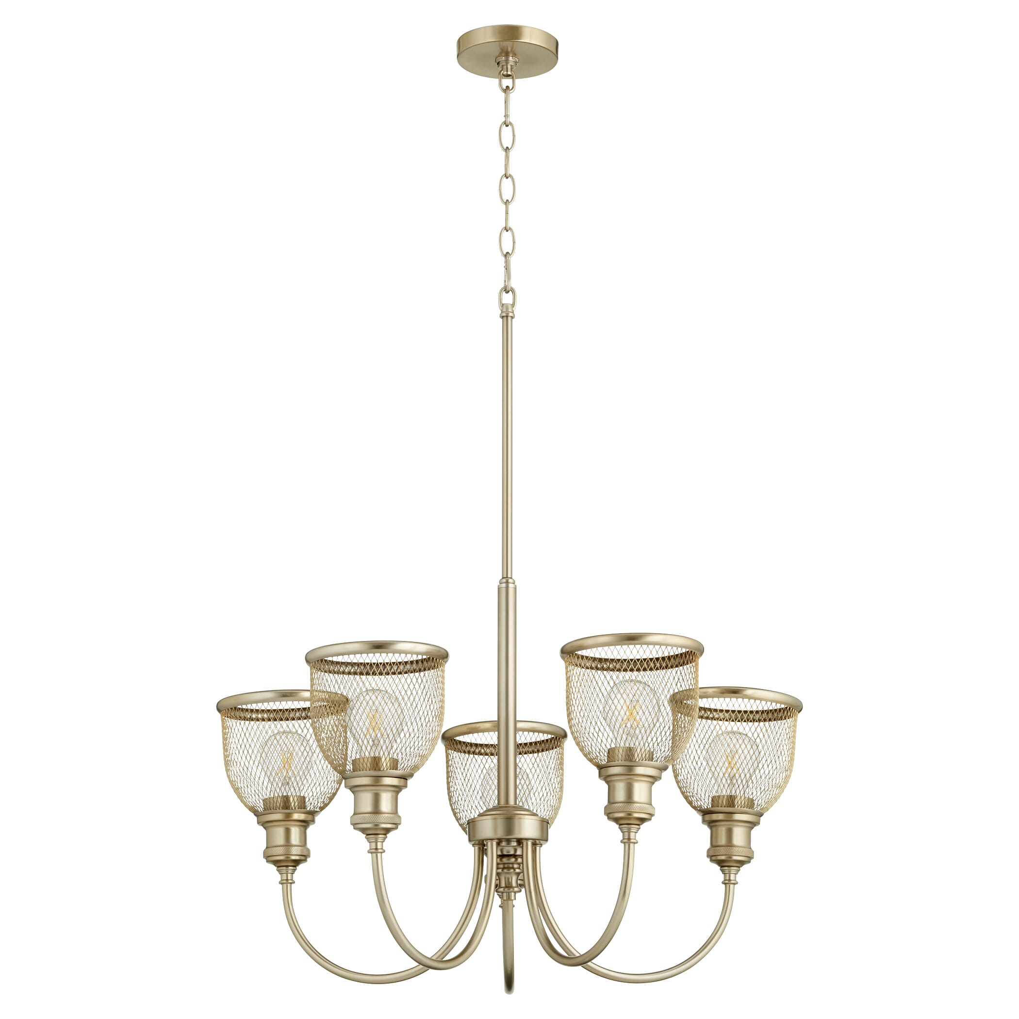 Quorum Omni 5-Light 18" Transitional Chandelier in Aged Brass