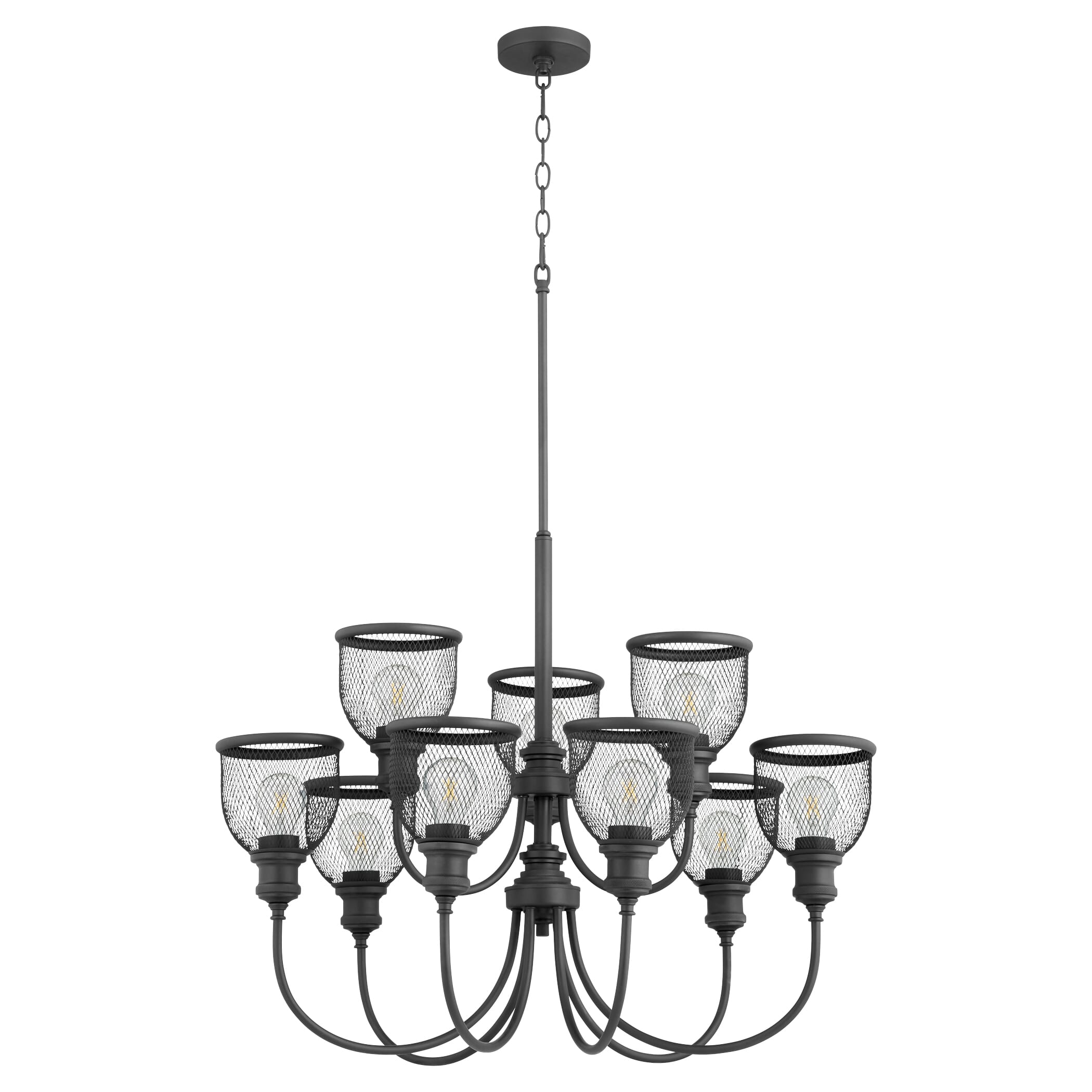 Quorum Omni 9-Light 25" Transitional Chandelier in Noir