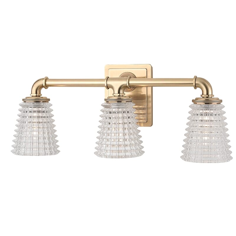 Hudson Valley Westbrook 3-Light 20" Bathroom Vanity Light in Aged Brass