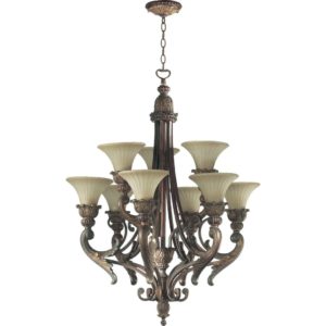 Quorum Madeleine 9-Light 40" Traditional Chandelier in Corsican Gold