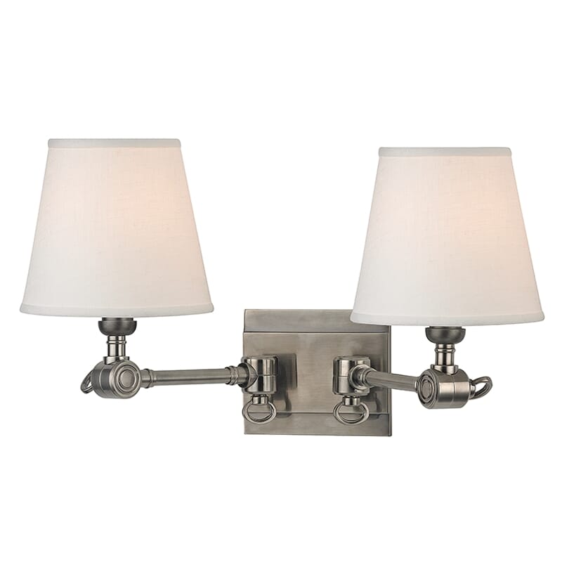 Hudson Valley Hillsdale 2-Light 10" Wall Sconce in Historical Nickel