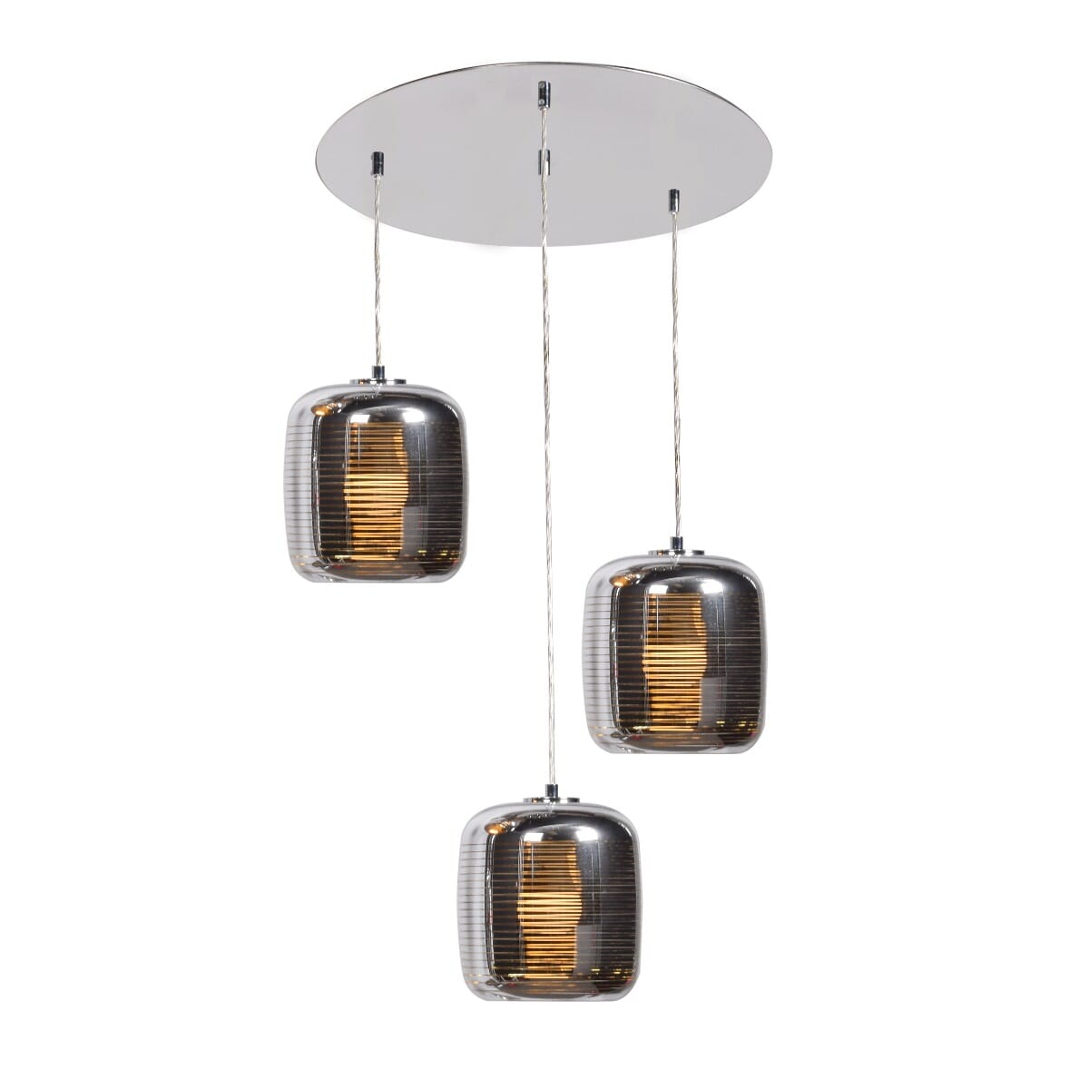 Access Dor 3-Light Pendant Light in Mirrored Stainless Steel