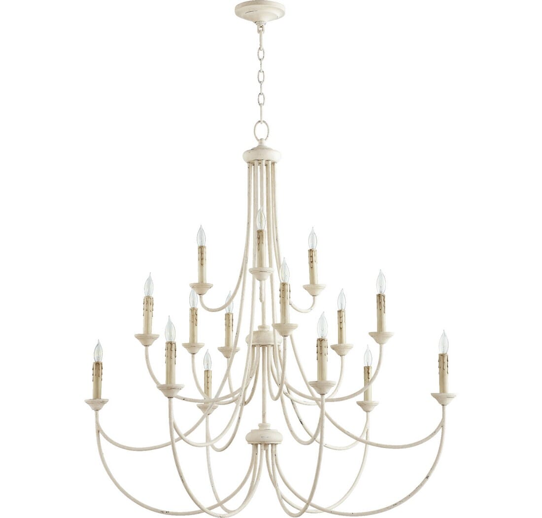 Quorum Brooks 15-Light 43" Transitional Chandelier in Persian White