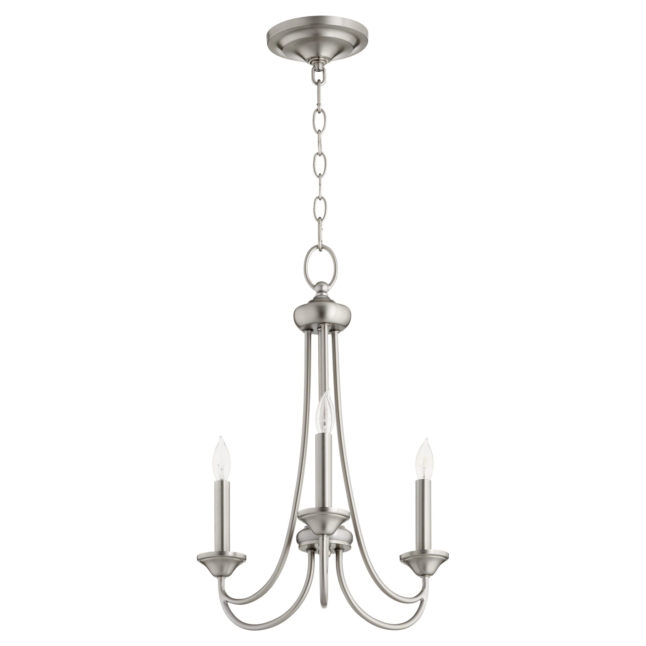 Quorum Brooks 3-Light 21" Transitional Chandelier in Satin Nickel