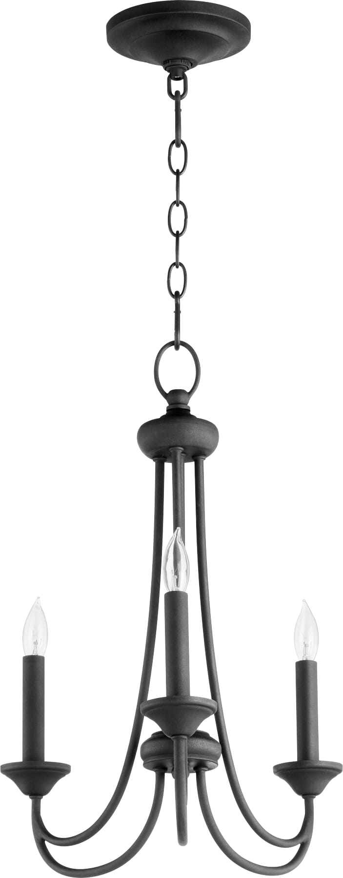 Quorum Brooks 3-Light 21" Transitional Chandelier in Noir