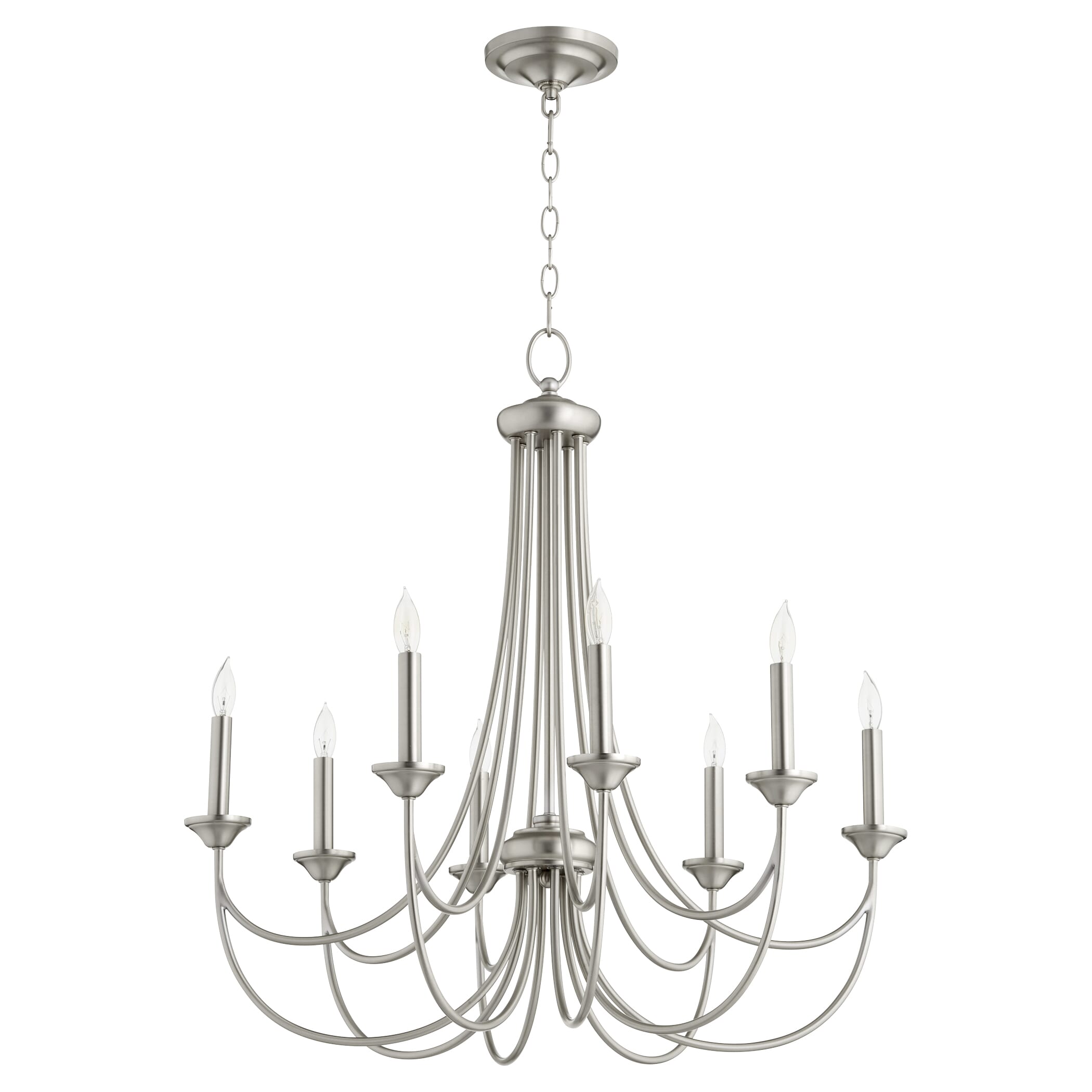 Quorum Brooks 8-Light 30" Transitional Chandelier in Satin Nickel