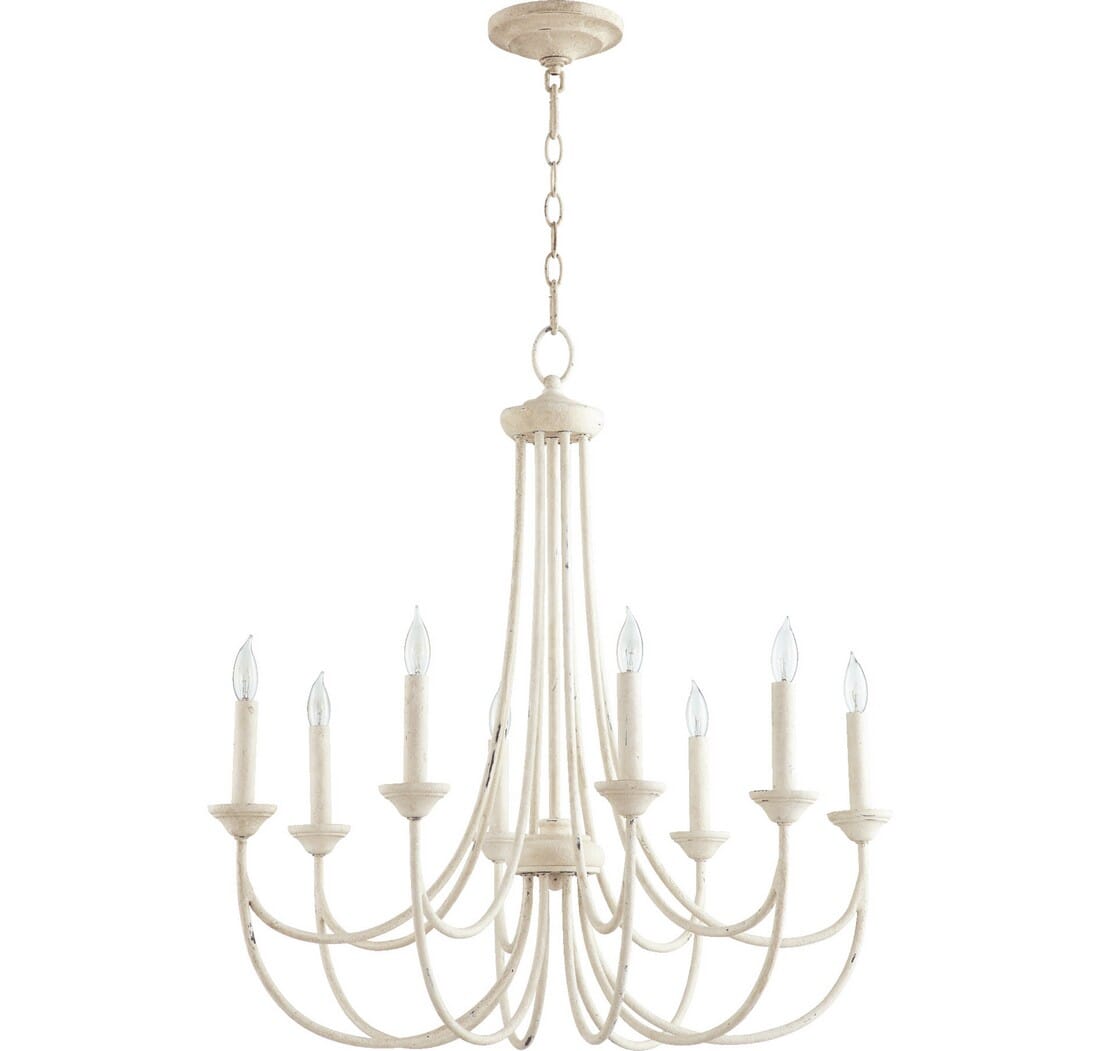 Quorum Brooks 8-Light 30" Transitional Chandelier in Persian White