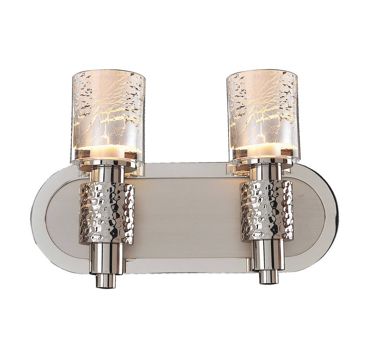 Kalco Ashington 2-Light Bathroom Vanity Light in Polished Satin Nickel