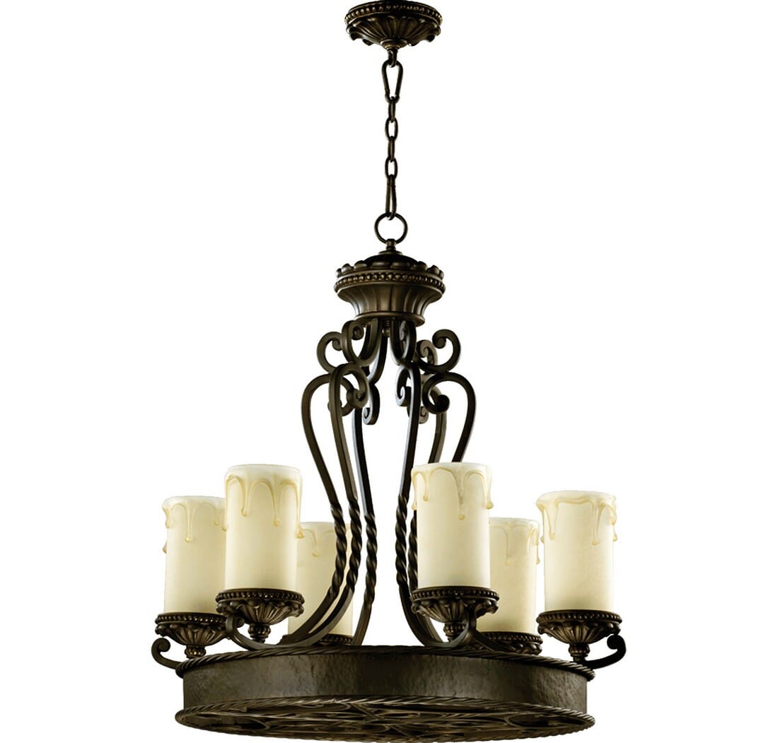 Quorum Alameda 6-Light 31" Transitional Chandelier in Oiled Bronze