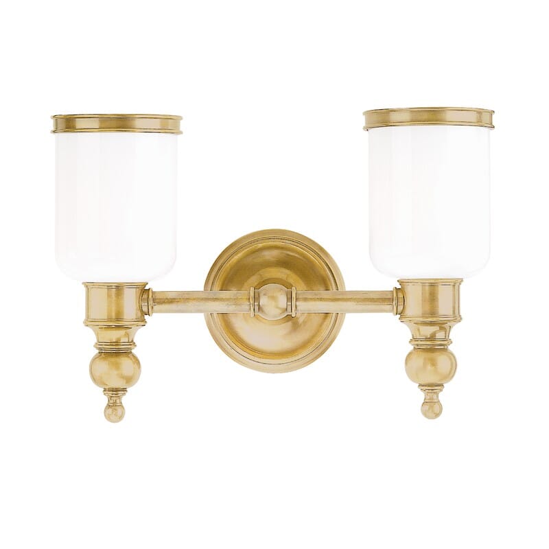 Hudson Valley Chatham 2-Light Bathroom Vanity Light in Aged Brass