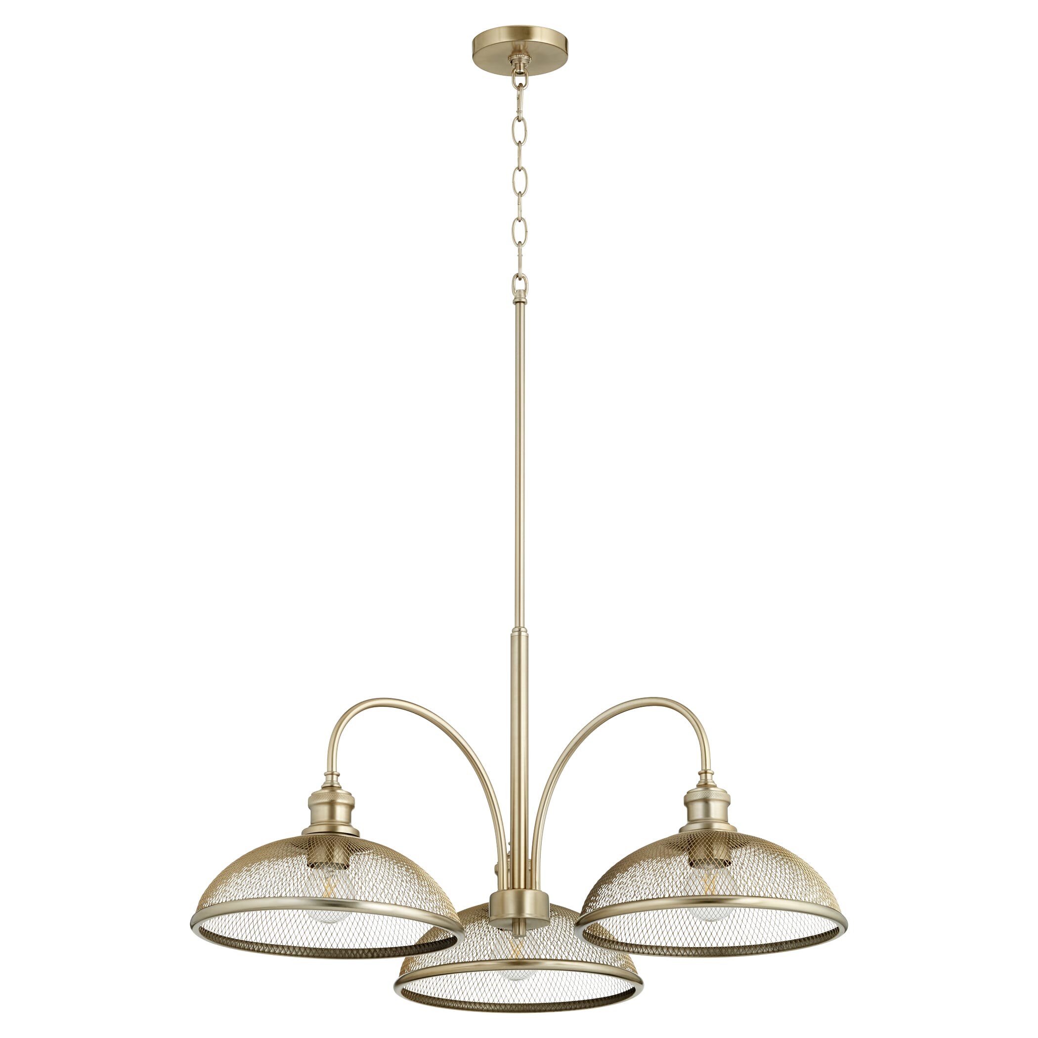 Quorum Omni 3-Light 15" Dinette & Breakfast Chandelier in Aged Brass