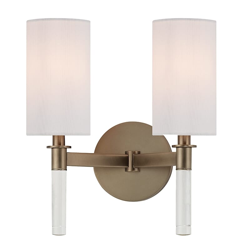 Hudson Valley Wylie 2-Light 12" Wall Sconce in Baby Blue