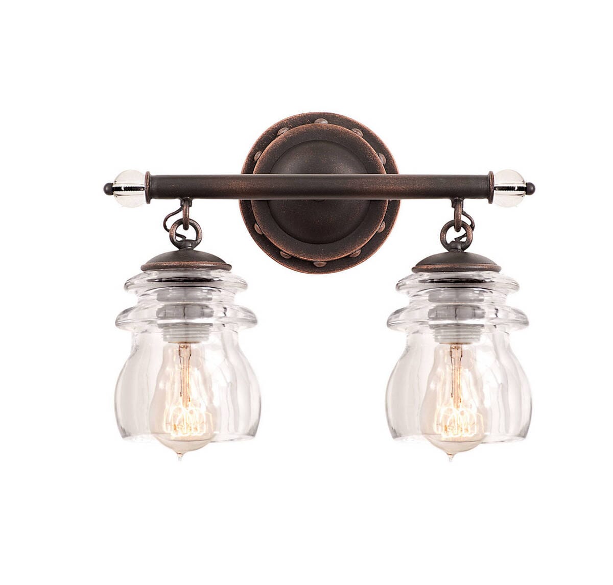 Kalco Brierfield 2-Light Bathroom Vanity Light in Antique Copper