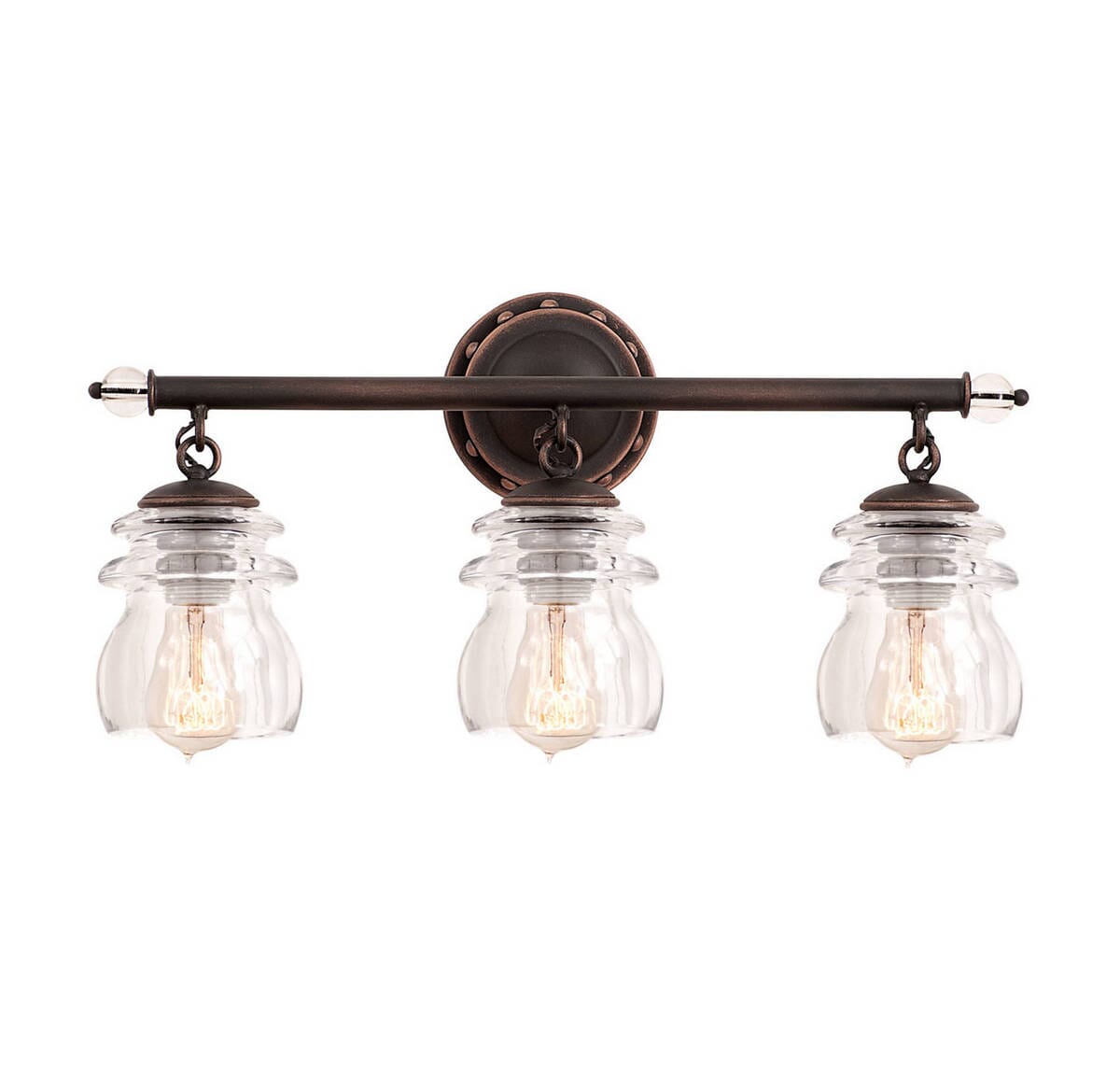 Kalco Brierfield 3-Light Bathroom Vanity Light in Antique Copper