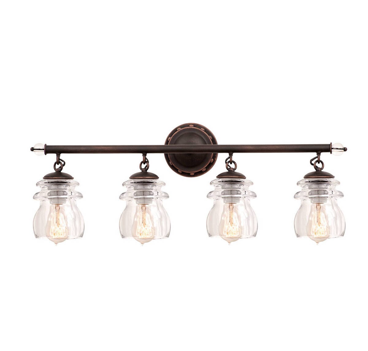 Kalco Brierfield 4-Light Bathroom Vanity Light in Antique Copper