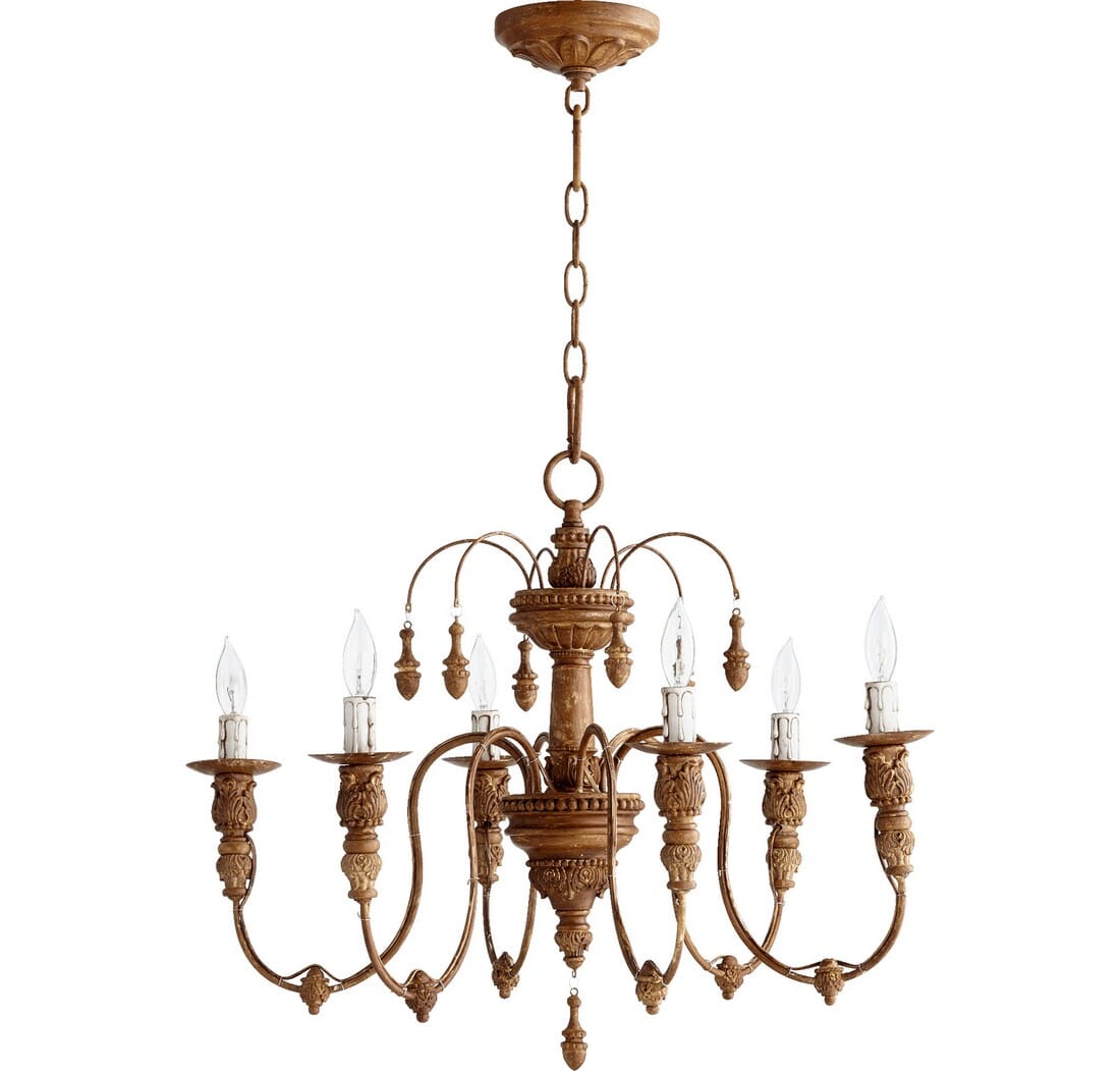 Quorum Salento 6-Light 20" Transitional Chandelier in French Umber