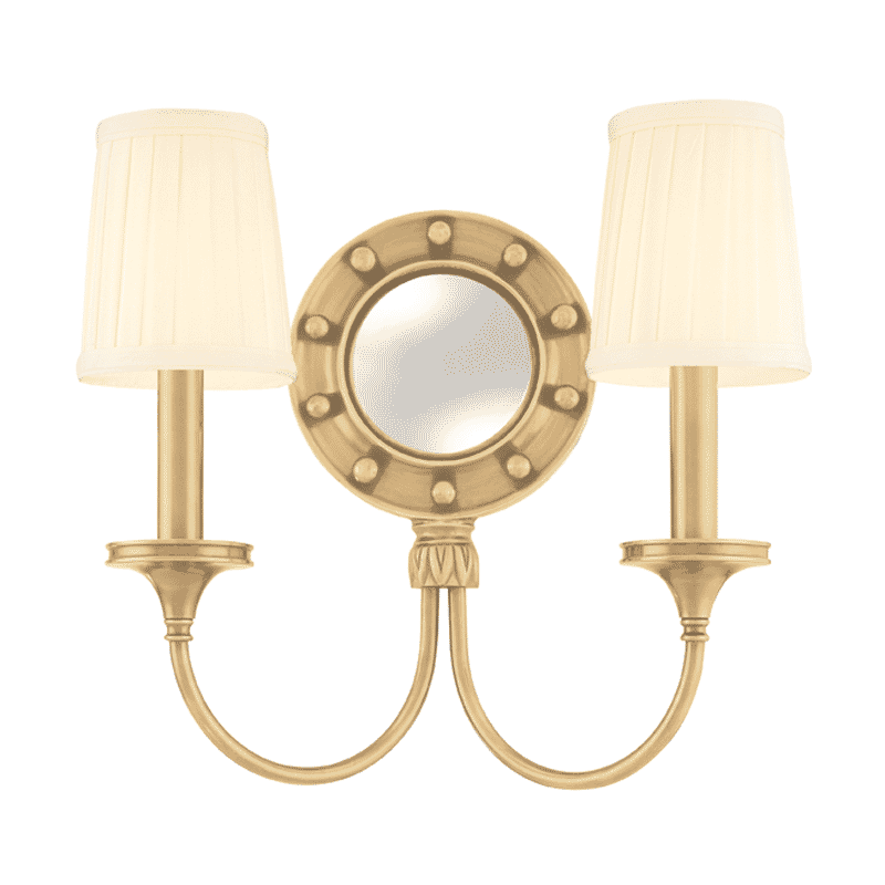 Hudson Valley Regent 2-Light 12" Wall Sconce in Aged Brass