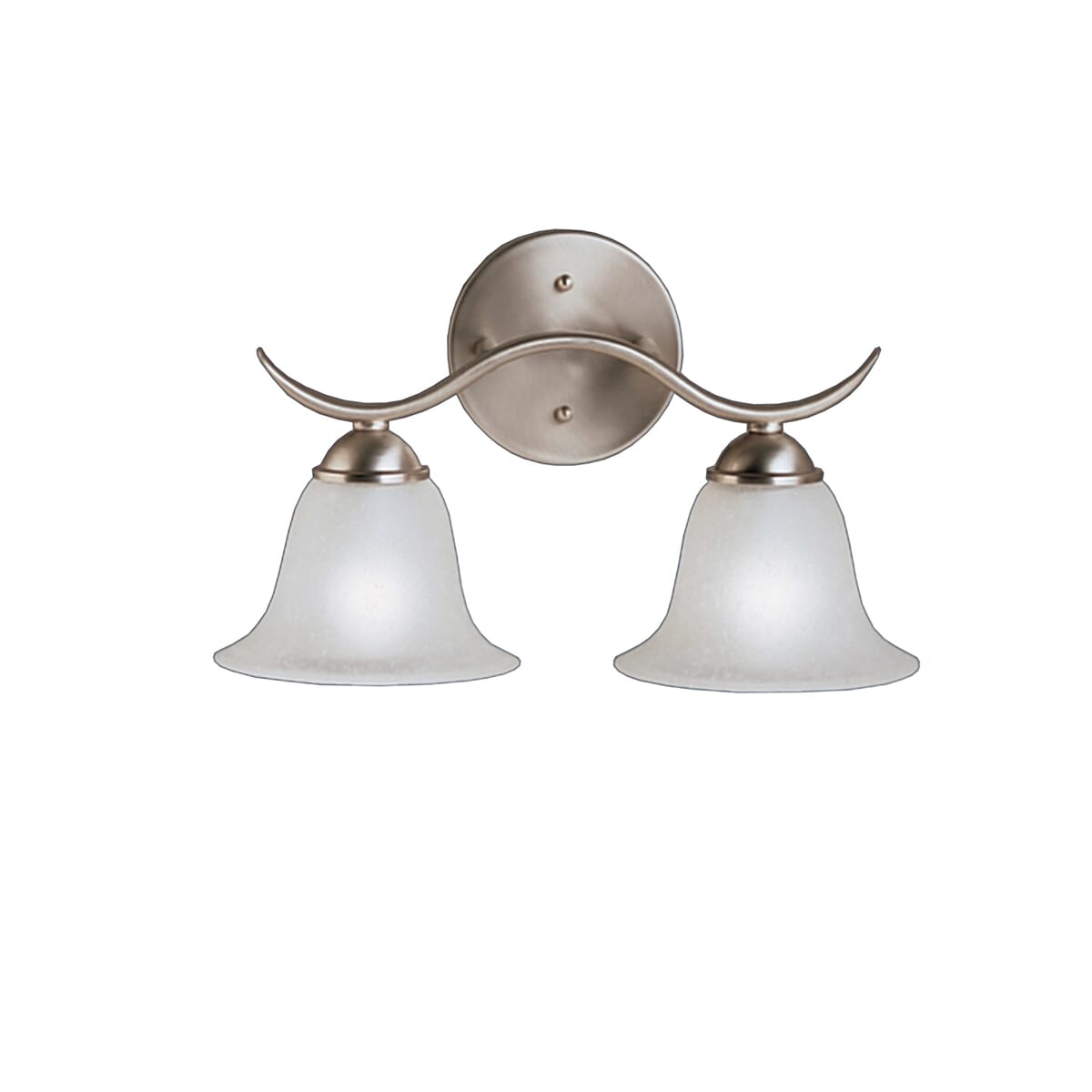 Kichler Dover 2-Light Bathroom Vanity Light in Brushed Nickel