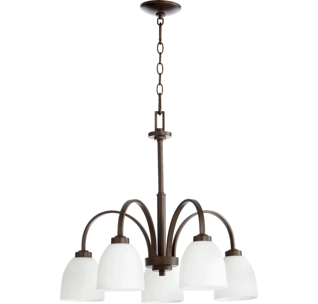 Quorum Reyes 5-Light 22" Dinette & Breakfast Chandelier in Oiled Bronze