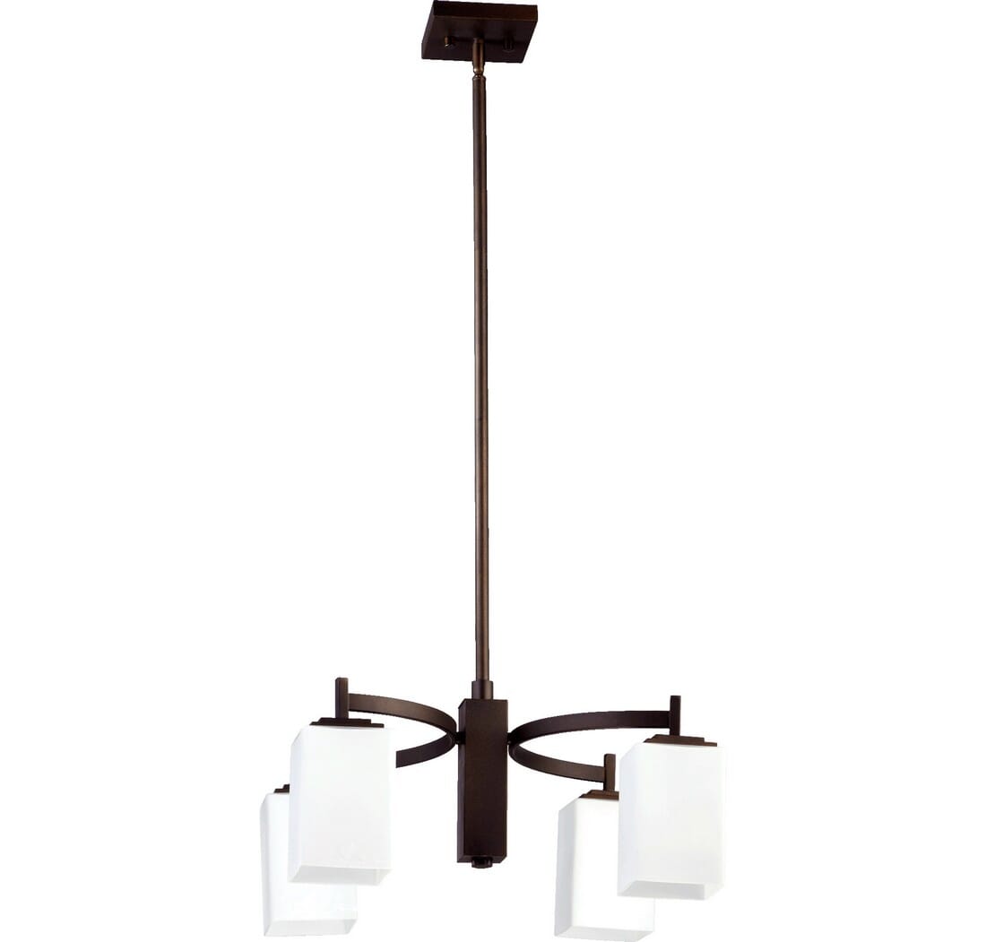 Quorum Delta 4-Light 9" Dinette & Breakfast Chandelier in Oiled Bronze