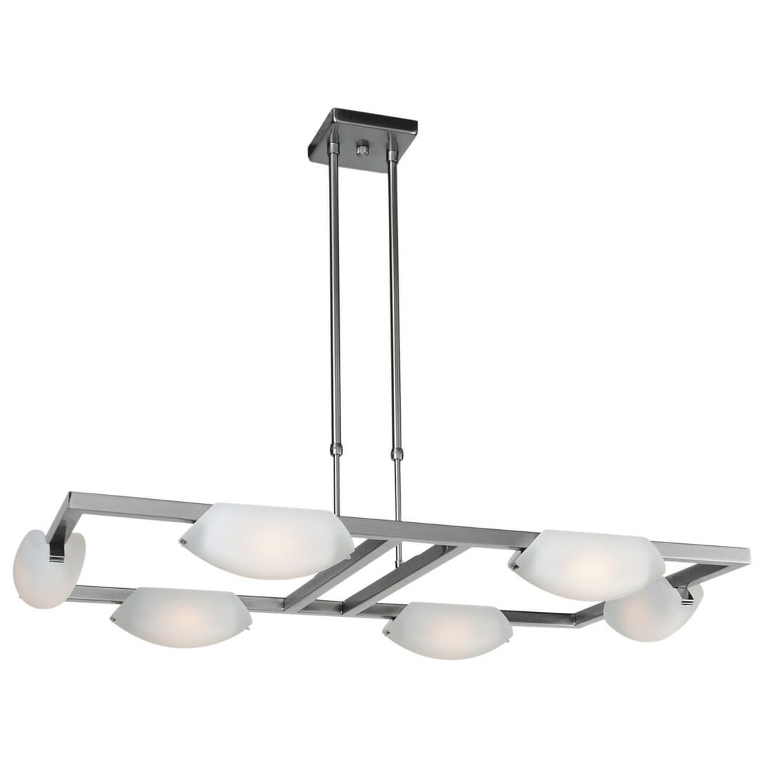 Access Nido 6-Light 19" Contemporary Chandelier in Matte Chrome