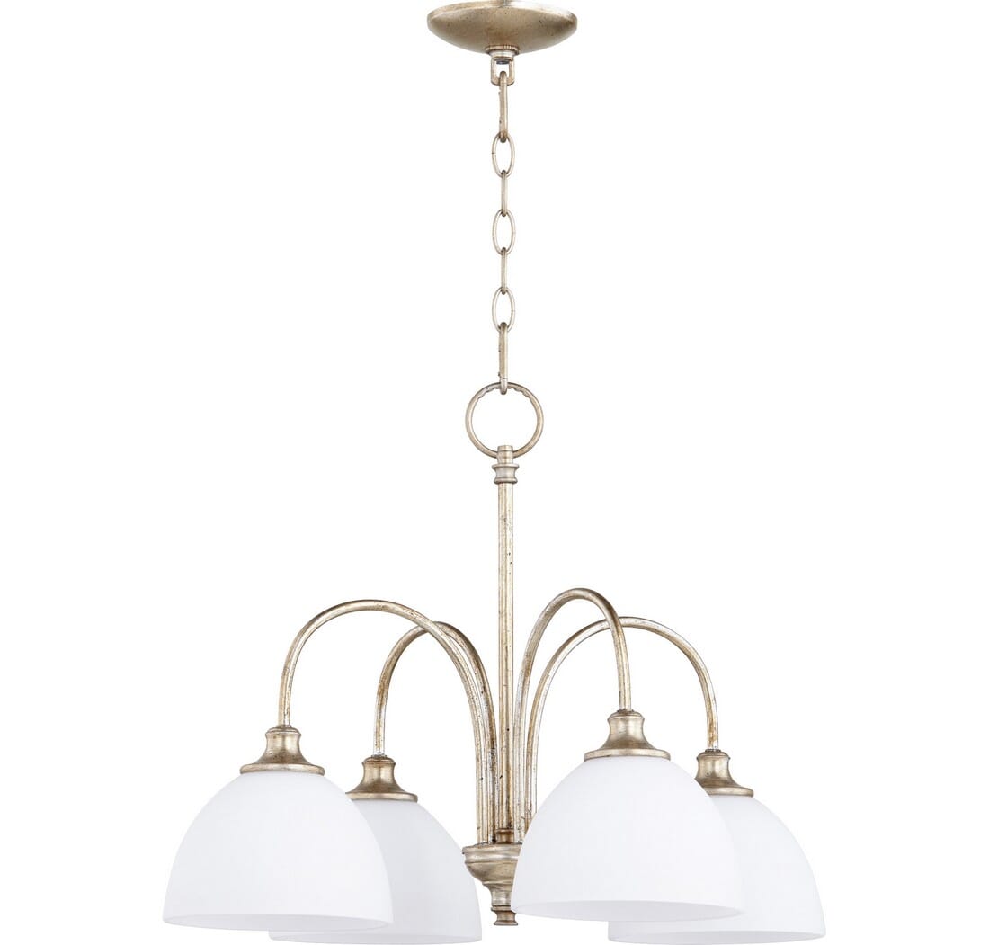 Quorum Celeste 4-Light 18" Dinette & Breakfast Chandelier in Aged Silver Leaf