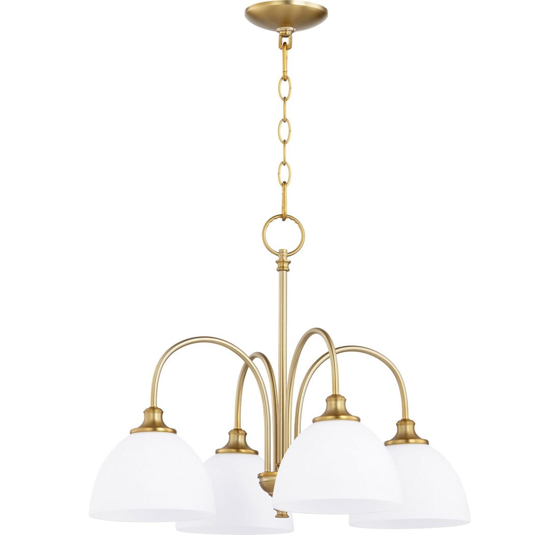 Quorum Celeste 4-Light 18" Dinette & Breakfast Chandelier in Aged Brass